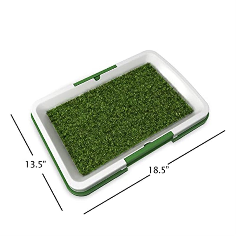 PETMAKER Artificial Grass Pee Pad Set for Dogs (Synthetic Plastic Grass) - Reusable Puppy Essential for Potty Training Small Pets Indoors and Outdoors by PETMAKER (Green) - Image 3